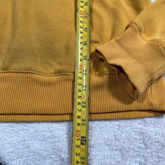 Y2K Aeropostale Quarter Button Up  Yellow Sweatshirt Hoodie - Picture 5 of 5